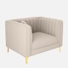 Texude Velvet 1 Seater Sofa in Cream Colour