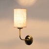 Devansh Metal Electric Wall Light in Gold Colour with White Shade Count of 1 Light