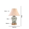 Devansh Off-White Cotton Shade Cross Pleated Lamp With Wood & Mosaic Glass Base For Decoration/Office/Home/Gifting/Study For Decoration/Office/Home/Gifting/Study