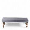 Cairo Sheesham Wood Accent 3 Seater Bench In Iron Grey Velvet