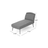 Recame Fabric Chaise Lounger in Brown Colour