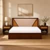 Shilp Solid Wood Compact King Bed Box Storage Provincial Teak Finish Mattress 72 x 72 Inches