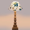 Devansh Multicolor Cotton Table Lamp With  Wood Natural Base (10X10X21 Inches)-38