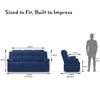Griffin Fabric Three Seater Manual Recliner in Lapis Blue Fabric Colour