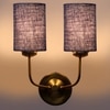 Devansh Metal Electric Wall Light in Gold Colour with Blue Shade Count of 2 Lights