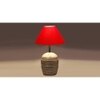 Red cotton with White Brushed Wood Table Lamp