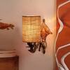 Devansh Metal Electric Wall Light in Antique Gold Colour with Beige Shade Count of 1 Light