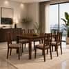 Monterey 6 Seater Dining Set with 6 Chairs (Rubberwood, Dark Cappuccino Finish)