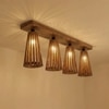 Billet Brown Solid Wood Ceiling Light