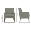 Leston Printed Canvas Geometry Fabric Lounge Chair inGreen Colour
