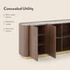 Dorian Engineered Wood Sideboard With Ceramic Top In Walnut High Gloss Finish