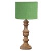 Devansh Green Jute  Table Lamp With  Wood Natural Base (7X17.5 Inches)-17