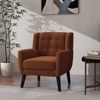 Derel Solid Wood Accent Chair in Brown Colour