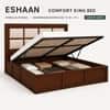 Eshaan Solid Wood Comfort King Bed Hydraulic Storage Provincial Teak Finish Mattress 72 x 78 Inches