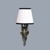 Devansh Metal Electric Wall Light in Antique Gold Colour with White & Black Shade Count of 1 Light