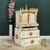 D'Dass Multi Color Mdf and Sheesham Wooden Temple With Cabinet For Pooja