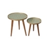 Soundarya Round Nesting Tables with Wooden Legs, Side Tables, Wooden Tables, Living Room Decor by A Tiny Mistake