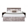 Claudia Engineered Wood King  Size Bed Without Storage (Dark Acacia Finish, Greige Grey Colour)
