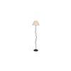 Duke Off White Fabric Floor Lamp with Black Iron Base