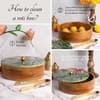 Allure Mango Wood Roti Box With Tong Green