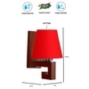 Devansh Solid Wood Electric Wall Light in Red Colour with Red Shade Count of 1 Light