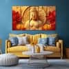 The Castle Decor Lord Buddha Meditation Wall Painting Wooden Framed 27x48 Inch (Style 4)