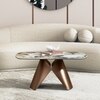 Aeris Oval Metal Coffee Table in Saturn Spanish Ceramic Finish