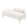 Doe Buck Luxury Boucle Accent Lounge Chair in White Colour with Gold Metal Legs
