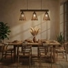 Funnel 3 Series Brown Solid Wood Cluster Hanging Light