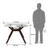 Wesley - Cabalo (Leatherette) 4 Seater Round Glass Top Dining Table Set (Colour- Black, Finish- Dark Walnut)