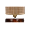 Waldo Round Bamboo table lamp with brown wood base