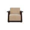 Serra Wooden Sofa - Mahogany Finish (Sandshell Beige)