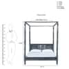 Rangrez Sheesham Wood King Size Non Storage Poster Bed in Honey Oak Finish