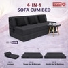 Usha Shriram Folding 4 Seater Double Foam Fold Out Sofa Cum Bed in Dark Grey Colour