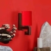 Devansh Solid Wood Electric Wall Light in Red Colour with Red Shade Count of 1 Light