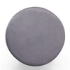 Roswell Sheesham Wood   Round Stool in Iron Grey Velvet Upholstery