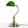 Lawyer Antique Brass Metal and Glass Study Table Lamp