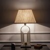 Saturn Single Light Table Lamp In Shine Brass & Black Finish With Off-White Shade