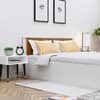 Hexa Engineered Wood Modern King Bed With Headboard With Storage In Frosty White And Giant Wood
