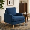 Oliver Boucle Fabric Lounge Chair in Blue Colour