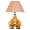 Ingram Glass and Metal Table Lamp With Beige Cotton Shade