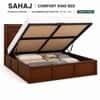Sahaj Solid Wood Comfort King Bed Hydraulic Storage Provincial Teak Finish Mattress 72 x 78 Inches