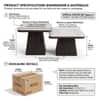 Geometric Nesting Marble Accent Table Set Soft Square Set of 2