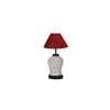 Mabel Maroon Jute Glass Table lamp with Iron Base