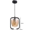 Eliante Hanging Light, Champaign Glass Shade, Mild Steel And Wood, 1 Bulb – Modern Pendant Lighting