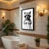 The Castle Decor Funny Highland Cow Taking Shower Wall Art 8x12 Inch