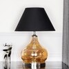 Ingram Glass and Metal Table Lamp With Black Cotton Shade