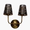 Devansh Metal Electric Wall Light in Gold Colour with Black Shade Count of 2 Lights