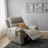 Quantum Half Leather 1 Seater Manual Recliner Sofa in Beige