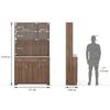 Hubert 6 Door Tall Display Cabinet in Classic Walnut Finish